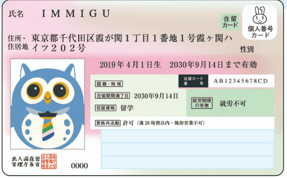 特定在留カードイメージ図(出典:出入国在留管理庁HP)